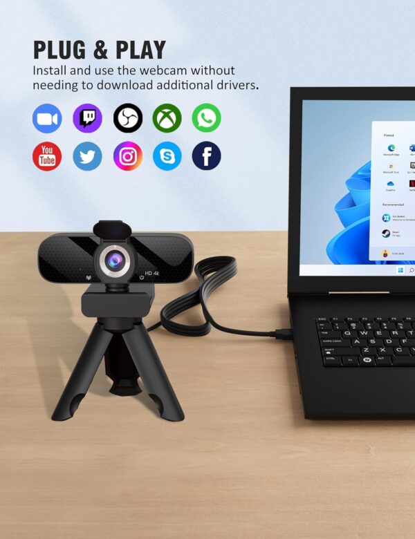 4K Webcam with Tripod